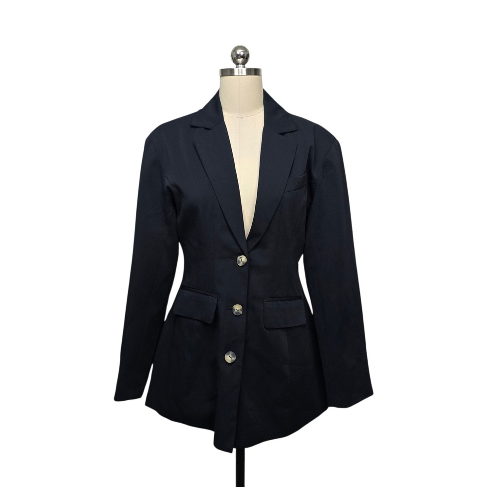 By Anthropologie Black Tailored Hourglass Blazer 3-Button Jacket Womens sz 6 NWT
